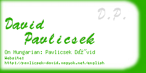 david pavlicsek business card